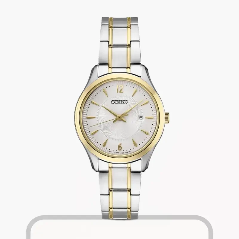 Seiko Essentials Silver Dial Two-tone Dress Ladies Watch- SUR474